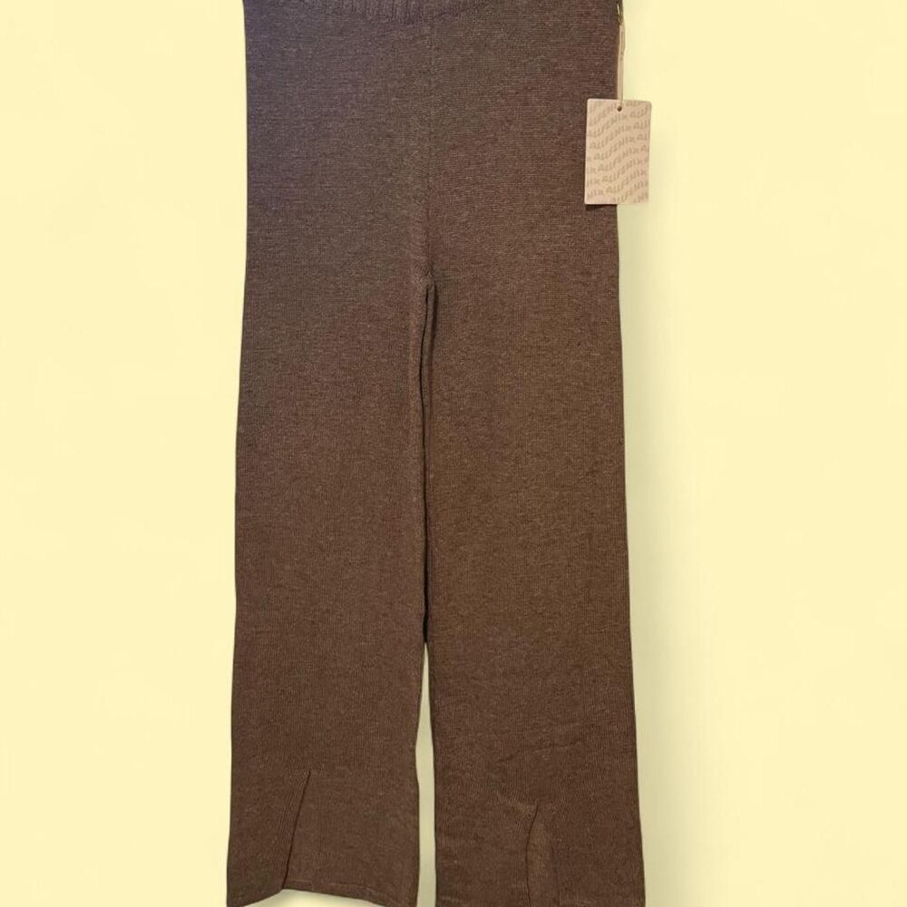 ALLFENIX Lily Side Split Pant Oatmeal Marle Knit Size Medium M NWT